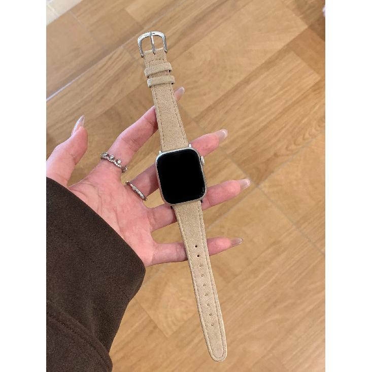 

Advanced High quality Suede leather loop band For Apple Watch women 44mm 40 45 41 49 42 38 Series 11 10 9 8 SE 7 6 5 4 3 Strap 38mm40mm41mm абрикосовый
