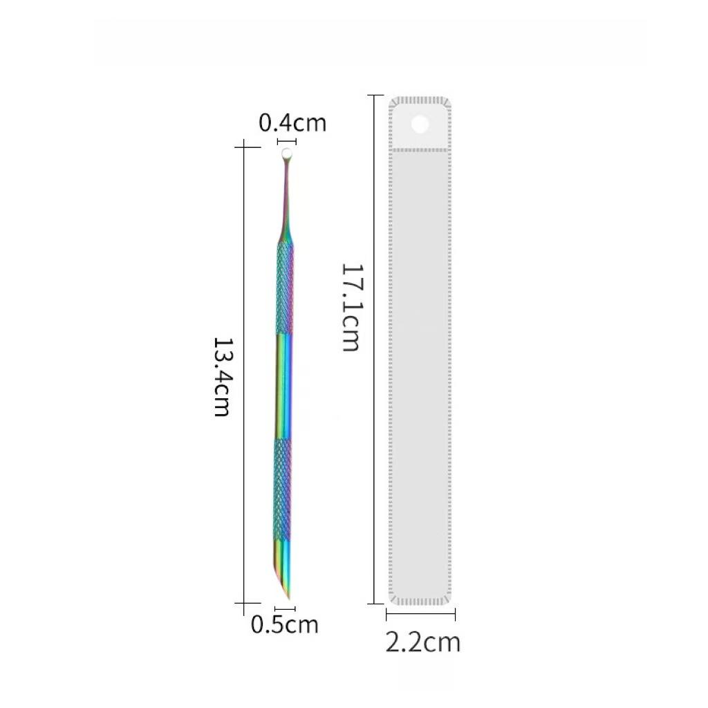Stainless Steel Double-Headed Nail Pusher Cuticle Remover Exfoliation Prep Tool Clean Dead Skin Circle Bevel Shovel Manicure Pen