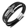 Multi Layer Weaving Leather Bracelet for Men with Cross High End Bracelets Stainless Anti Tarnish Jewelry ALN25123127