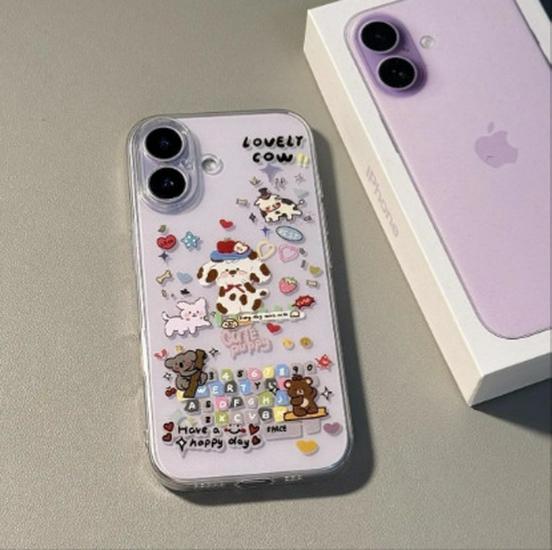 Clear Animal-Themed Case for Apple 13/14 Pro, 15, 16, 17 Pro Max