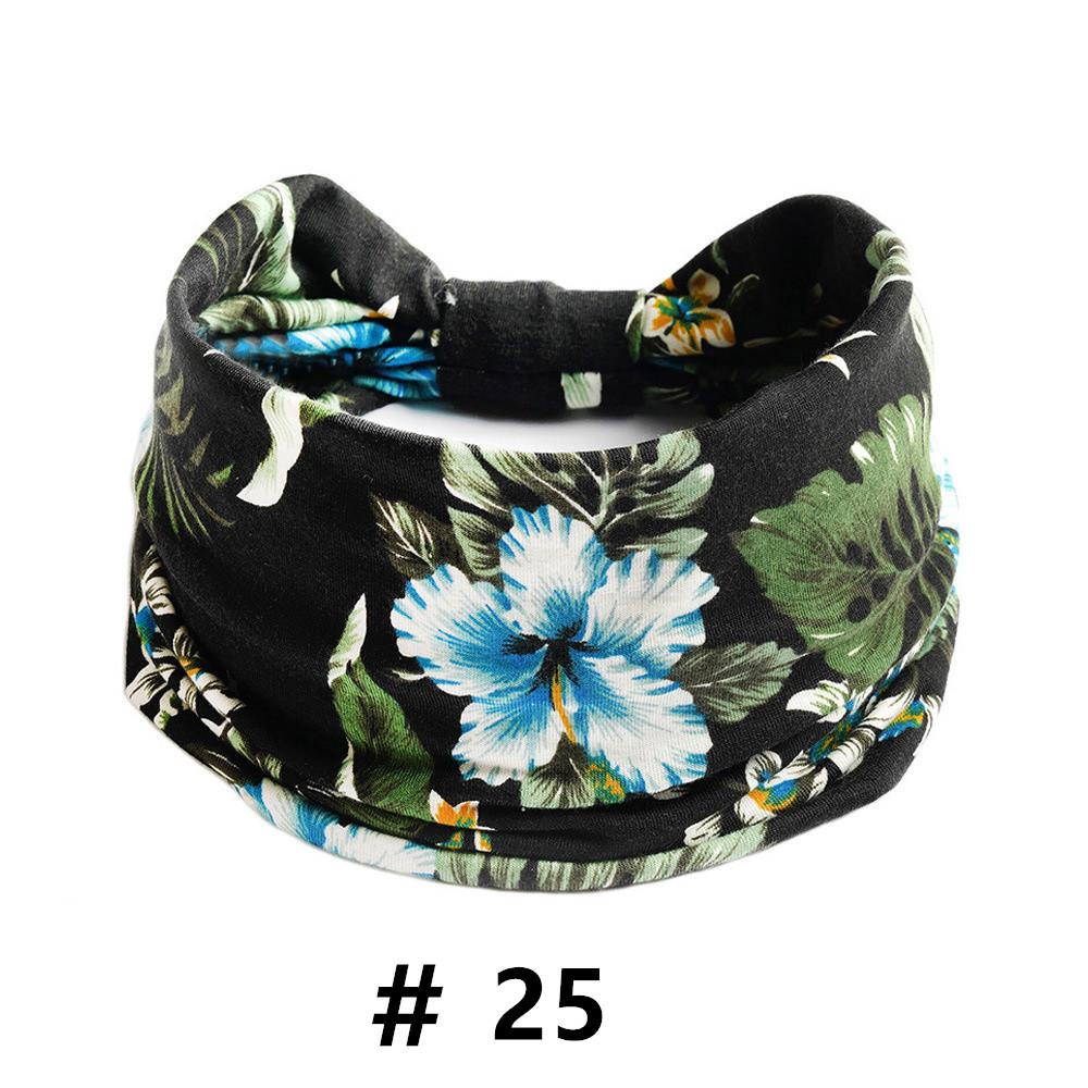 Tiaras Boho para Mulheres Algodão Tiara Larga Elástica Faixa de Cabelo Antiderrapante Treino Yoga Corrida Turbante Envoltório de Cabeça Acessórios de Cabelo