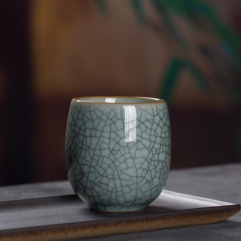 Large Longquan Celadon Ceramic Tea Cup - Master Gongfu Style Gift Bowl
