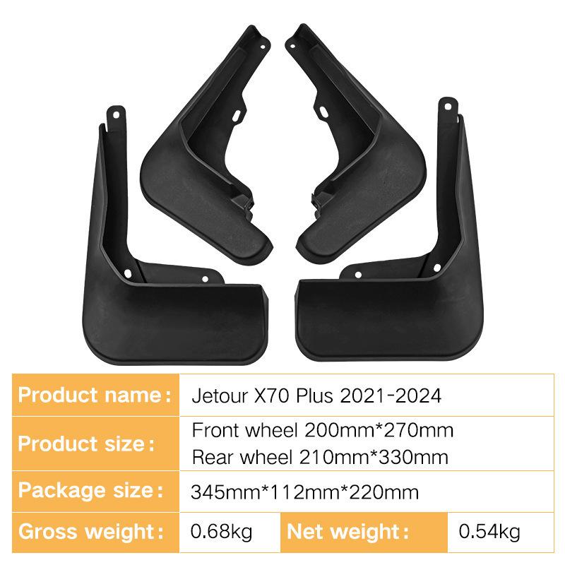 For JETOUR X70 PLUS -2024 Automotive Mudguard Waterproof Prevent Mud Splashing Car Mud Flaps Fender Trim 4pcs Accessories