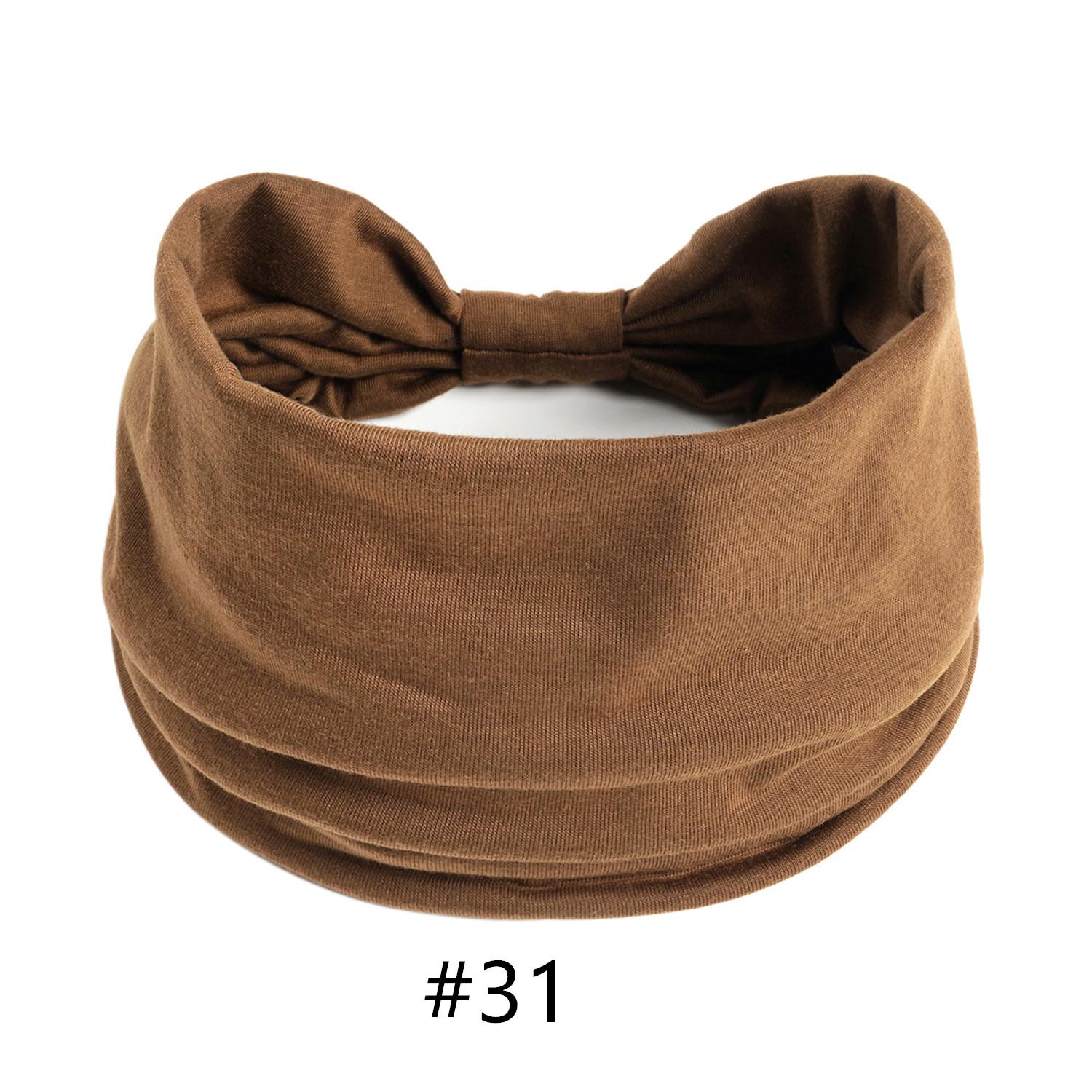 

Тюрбан на голову, сплошной цвет, широкие повязки на голову с узлом для женщин, мягкие хлопковые спортивные эластичные ленты для волос, аксессуары, бандана для йоги, повязка