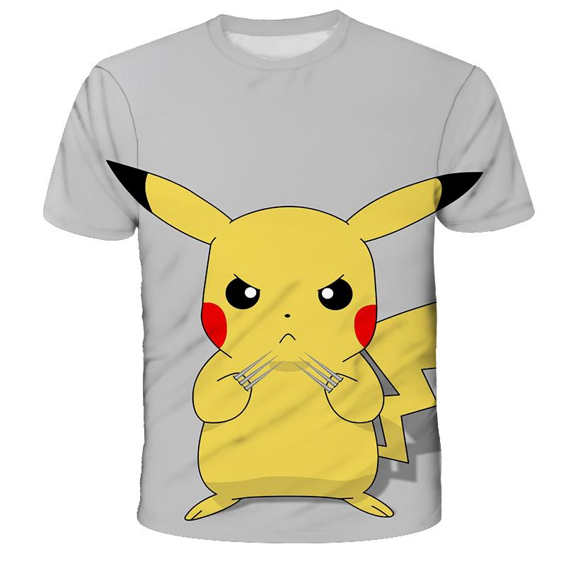 2026 Summer New Pikachu Animation T-shirt 3D Printing Unisex Children's Casual Fashion Cute Daily Street T-shirt Top