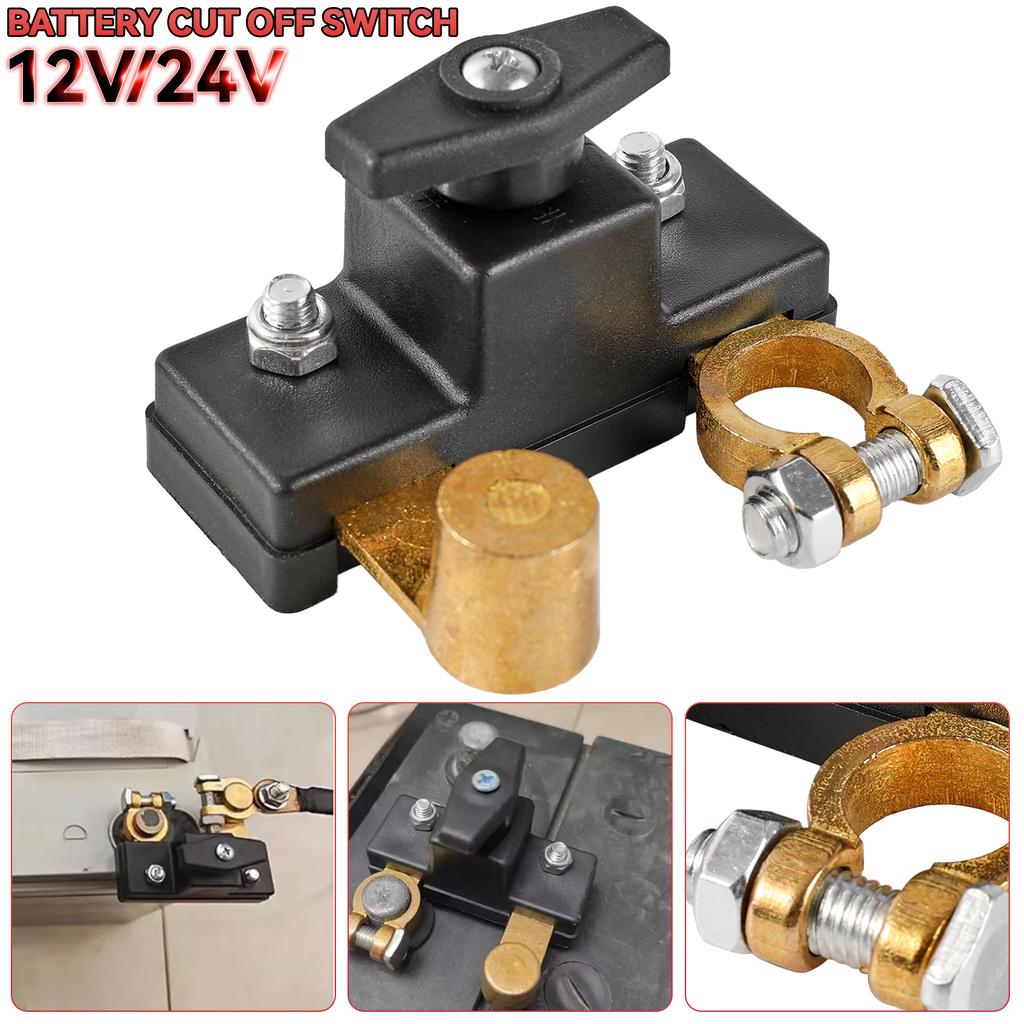12V/24V Car Battery Disconnect Switch Isolator Power Cut Off Kill Switches 100A Universal For RV ATV Boat Car Truck Auto Yacht