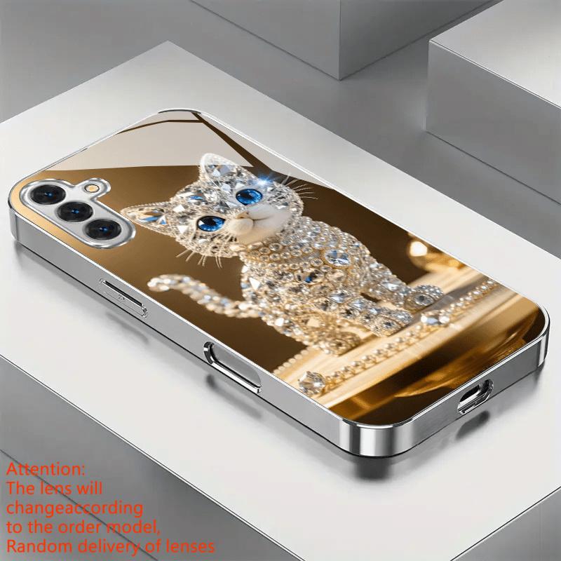 Funda de teléfono nueva dorada galvanizada para Samsung Galaxy S26 Ultra S25 Plus S24 S23 S22 fe cristal templado Patrones de textura artística