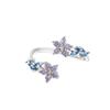 Adjustable Open Flower-shaped Ring Five-pointed Star Decorative Ring  Anniversary Gift