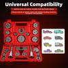24Pcs Disc Brake Caliper Piston Compressor Rewind Tool Set with 18 Adapters, Dual Handed Thrust Bolts, Retainer Plates and Glove