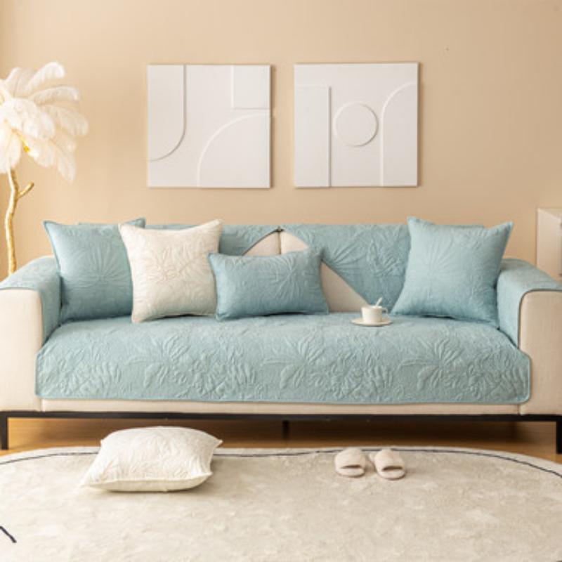 

Универсальная хлопковая стеганая диванная подушка с листьями Four Seasons, однотонная современная нескользящая диванная подушка, полотенце 70*70