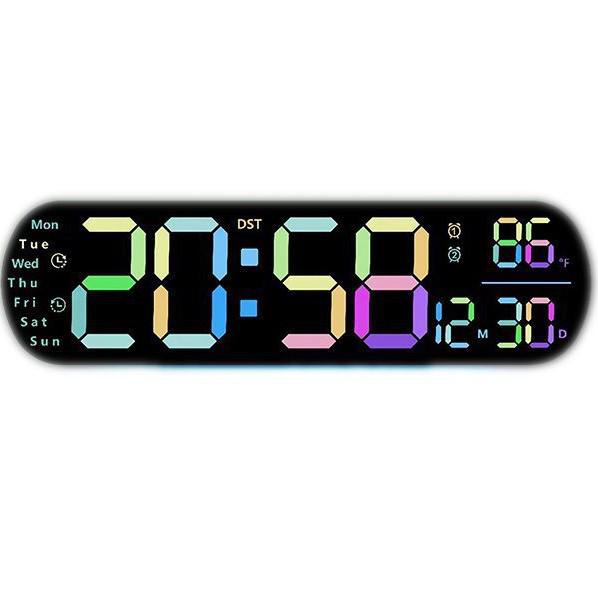 Multifunctional LED Digital Wall Clock with Alarm and Timer - Large Screen for Living Room