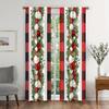 Set Of 2 Christmas Balls Pine Leaves Pinecones Printed Curtains Window Decorations Home Room Made Polyester