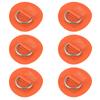 X AUTOHAUX D-Ring Patches PVC Stainless Steel Round D-Ring Pads for Surfboard Inflatable Boat Kayak Canoe Deck 6cm Orange