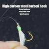 5 Pcs Fish Skin String Hooks with Luminous Beads Feather Fishing Rigs Baits 6 Hooks Saltwater Fishing Lure 8#