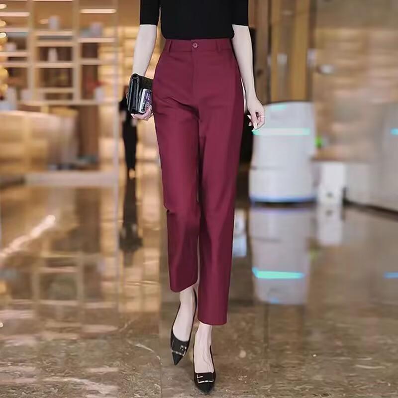 Woodpecker 2025 High Waist Spring/Autumn Straight-Leg Cigarette Pants for Women