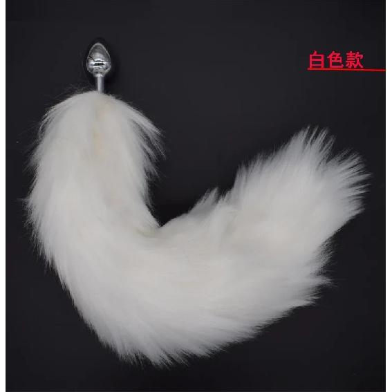 New Flexible L40cm Fox Tail Butt Plug with Curved Design Small Metal Anal Plug Sex Party Performance Couple Sex