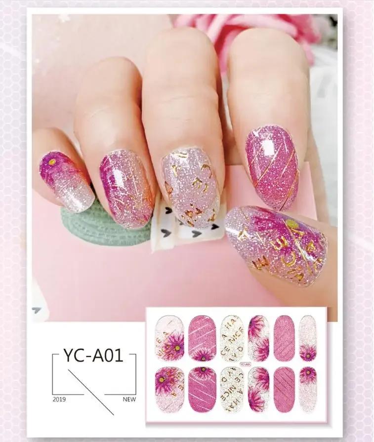

3D Fashionable Glitter Nail Art Stickers Collection Manicure DIY Nails Strips Party Waterproof Long Lasting Sticker Decoration