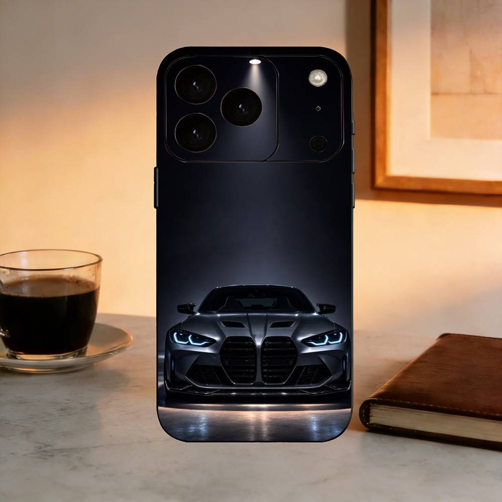 Cool Sports Blue-white Red Car-M4 CAR Phone Case For iPhone 17, 16,15,14,13,12,11 Plus,Pro Max, Others Soft Black Cover