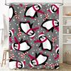 Tu Penguin Shower Curtain Cute Winter Holiday Decor Festive Bathroom Set Waterproof Fabric Art