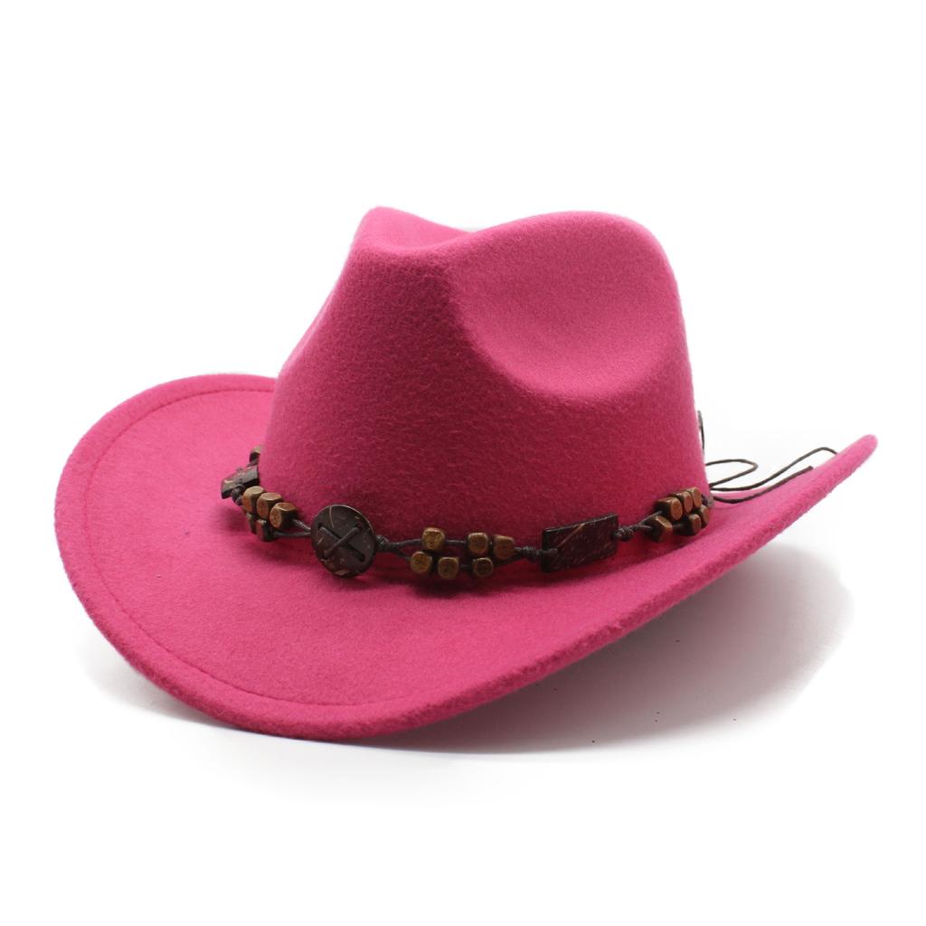 Ethnic Style Western Cowboy Hat Woolen Felt Hat Men'S And Women'S Style Top Hat Outdoor Riding Hat