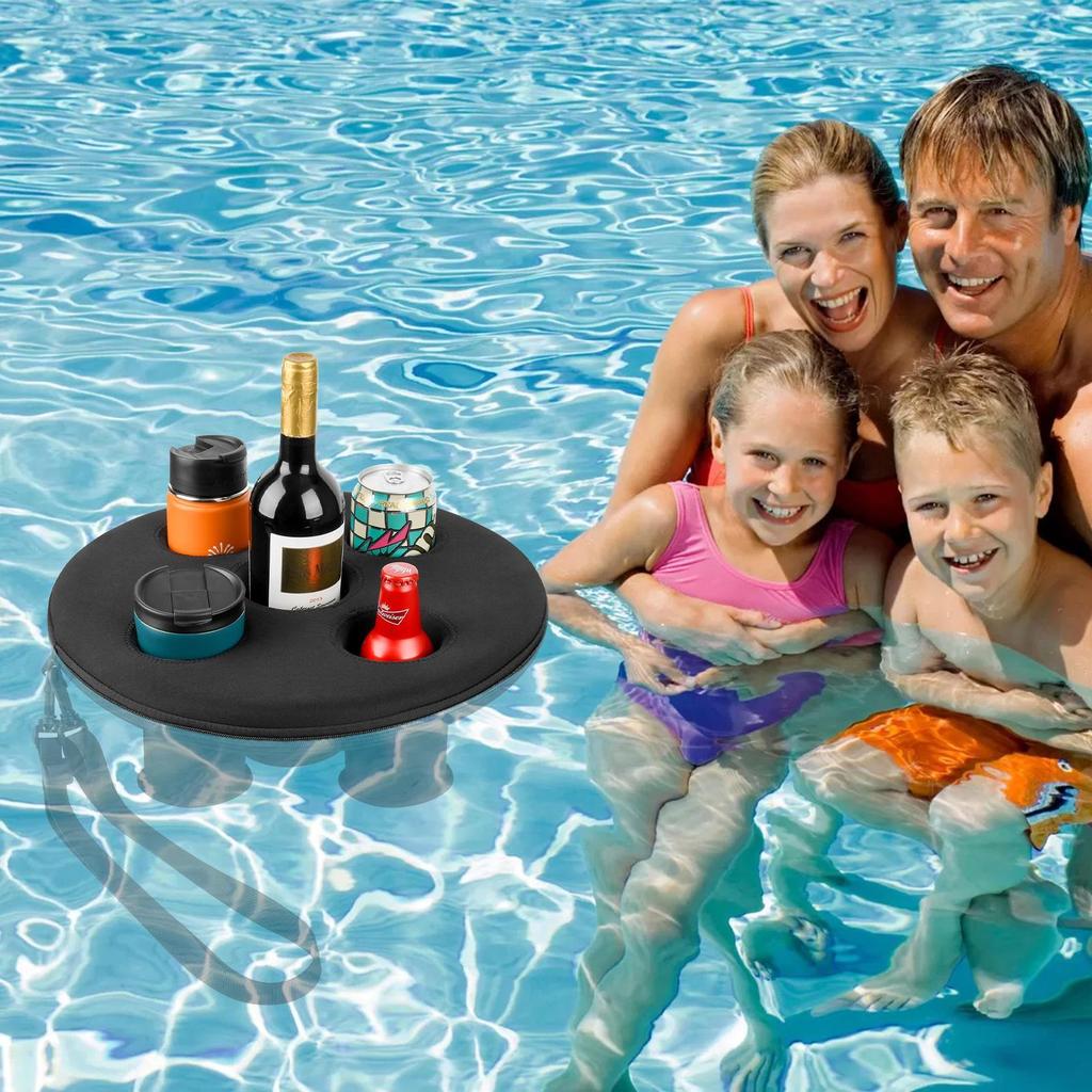 Float Pool Beverage Holder Hot Tub Drink Tray Ice Bar with 5 Holes Floating Spa Hot Tub Drink Tray Pool Party Ice Storage Tank