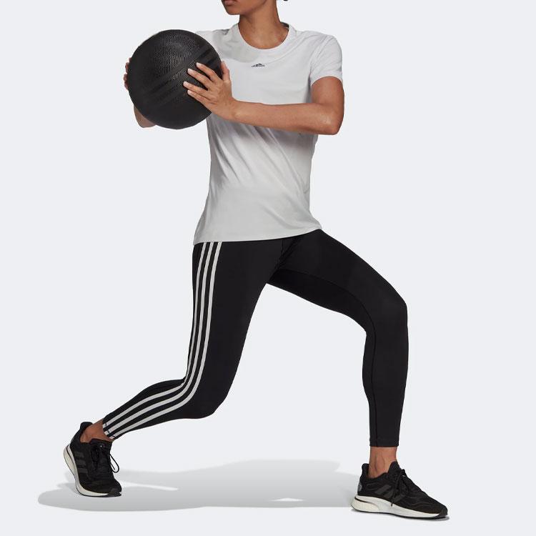 Adidas Solid Color Logo Crew Neck T-Shirt Women Tops Grey White HD9542