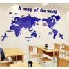 Simple Style Wall Stickers English Version World Map 3D Wall Sticker Office English Room Studyroom  Background Wall Sticker
