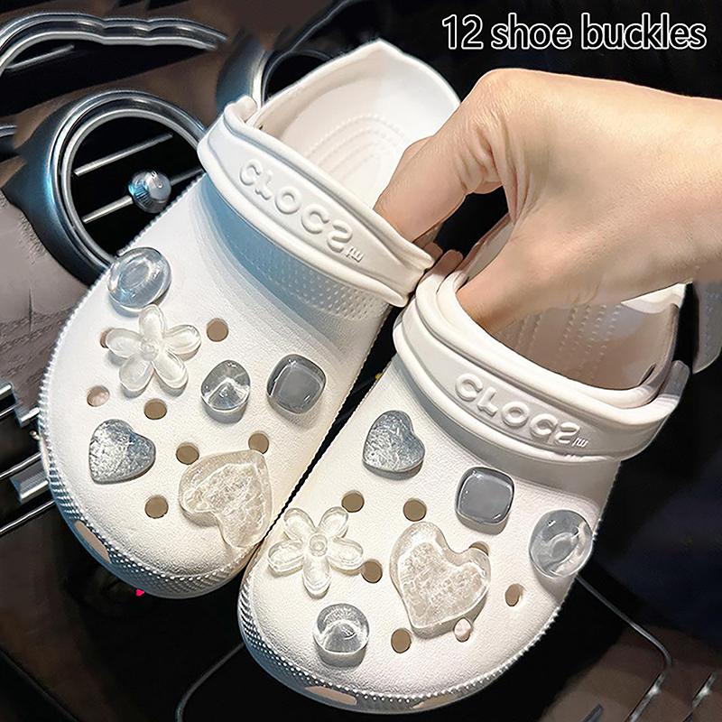 

Иллюзорный цвет, бабочка, сердце, пряжка для обуви, аксессуары, подвески для обуви, украшение, искусственная цепочка для обуви, украшение as the picture