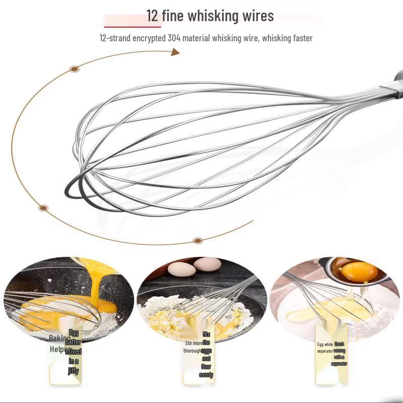 ZISIZ Stainless Steel Manual Egg Whisk