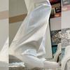 Spring New Small White Straight Jeans Women's Loose High Waist Skinny Versatile Wide Leg Pants