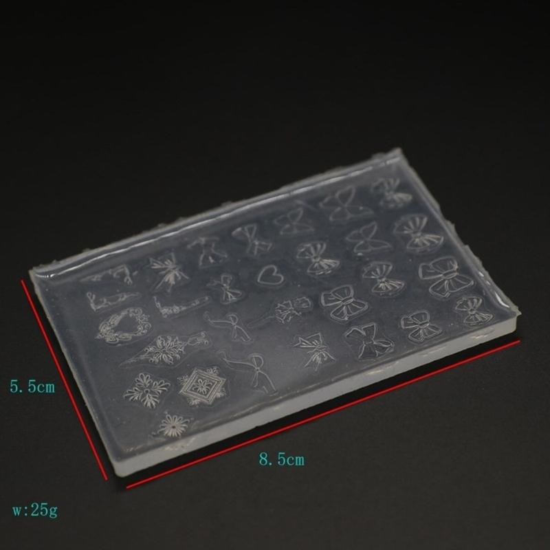 Thin Silicone Nail Art Mold Transparent Bowknot Stamping Plate Nails Stencils DIY Manicure Mould Tools for Manicurists