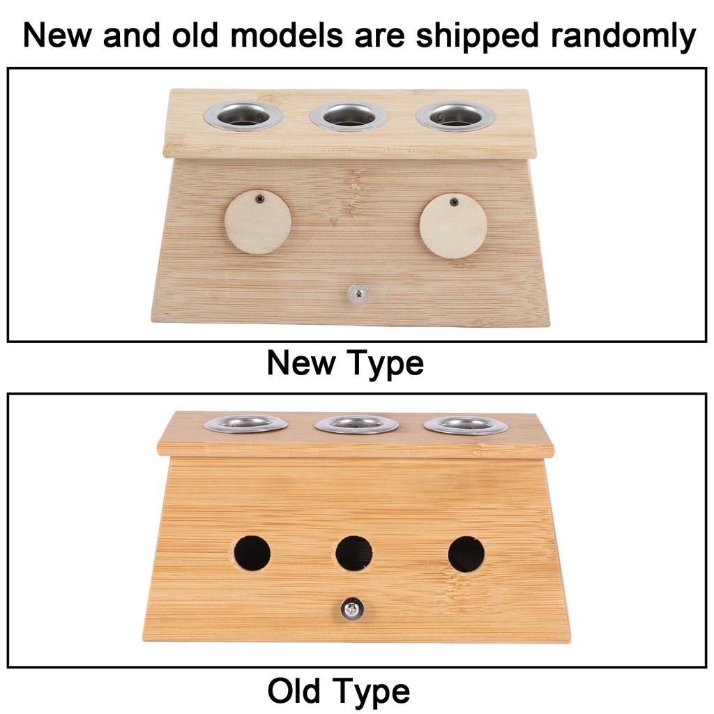 Healing Therapy Massager Bamboo Mild Moxibustion Box Moxa Roll Stick Burner Holder Case(3 Holes