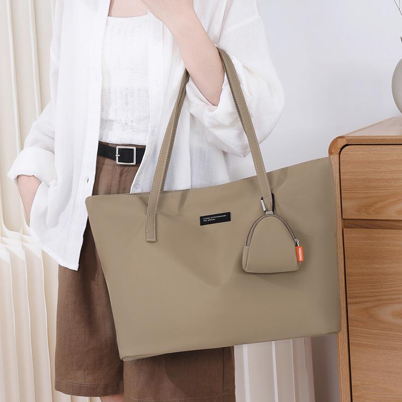 Women's Large Capacity Tote Bag Solid Color Shoulder Bag