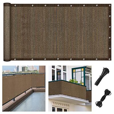 XiaZ Qualified Invoices Available. Balcony Privacy Screen, Shade Awning, High-Density Polyethylene, Dark Color, Increased Strength, UV Protection, Goo