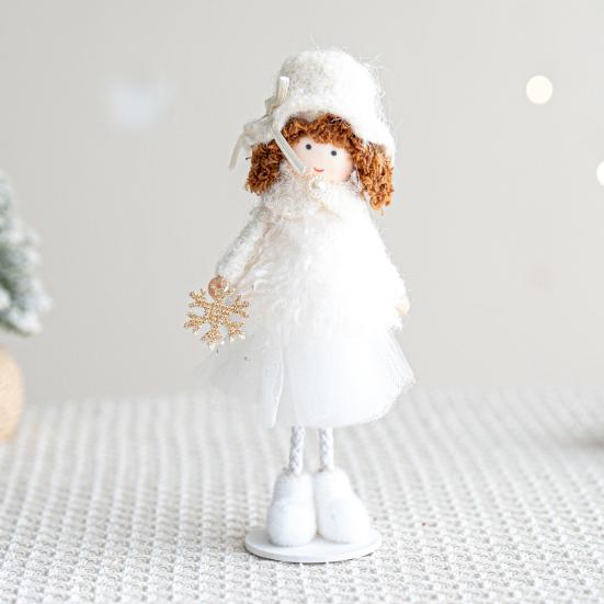 Christmas Angel Doll Ornaments Tabletop Small Plush Fairy Elf Figurine for Thanksgiving New Year Birthday Wedding Valentine's Day Party Decoration