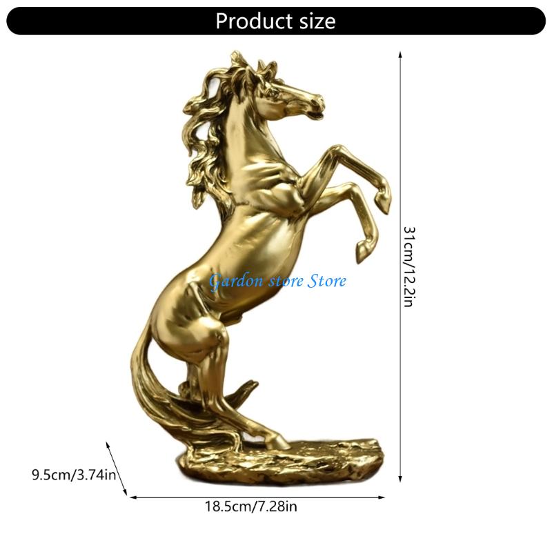 B0KB 12Inch Tall Standing Horse Statue Resins Sculpture Ornament for Interior Decoration Home Office Collectible Figurine