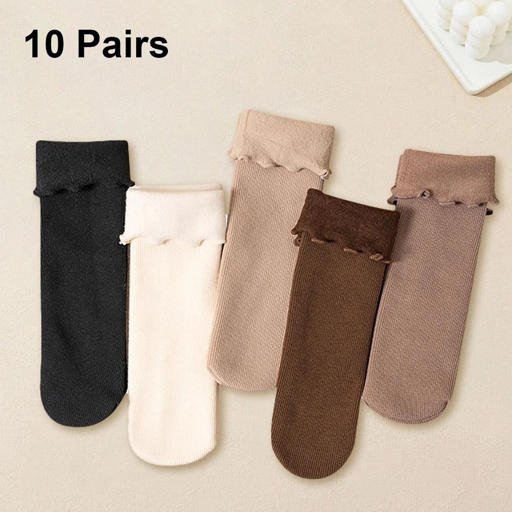 Women's Winter Thermal Socks Thicken Warm Cashmere Wool Nylon Velvet Boot Liner Home Floor Socks for Cozy Comfort Newyear Gift
