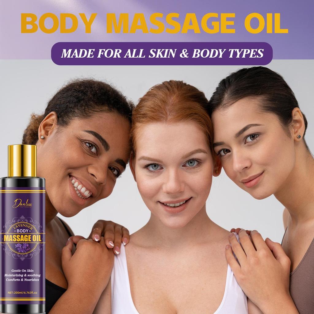 Lavendel Körperöl - Sanft zur Haut - Entspannend - Feuchtigkeitsspendend & Beruhigend - Bietet Komfort & Nährt - Für Alle Hauttypen Geeignet, 200ml