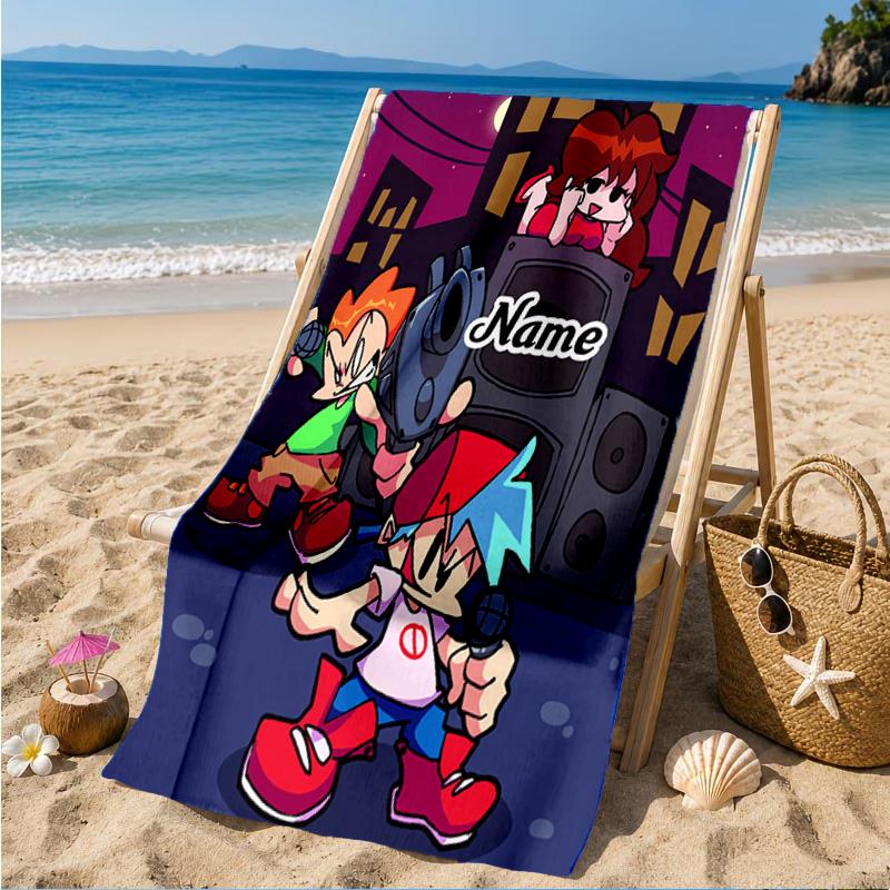 Custom Name Friday night Beach Towel Microfiber Beach Towel, Lightweight and Quick-Dry, for Summer Travel, Swimming Pool Gift
