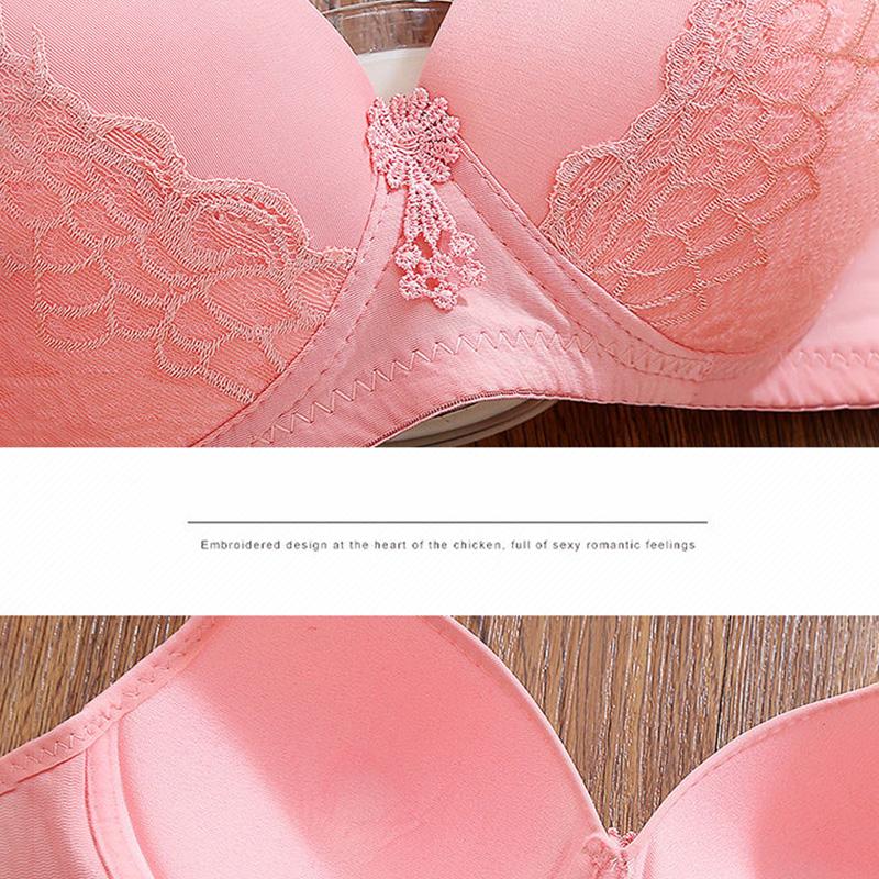 Dünne Unterwäsche für Jugendliche, kleine Brust, bügelloser BH, leicht und atmungsaktiv, Spitzenstickerei, süß, sexy, schön, schlicht, lässiger Stil