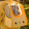 Katzenrucksacktrage Tasche Transparent Orange Limonade Farbblock Einfache Reinigung Modische Haustiertrage für