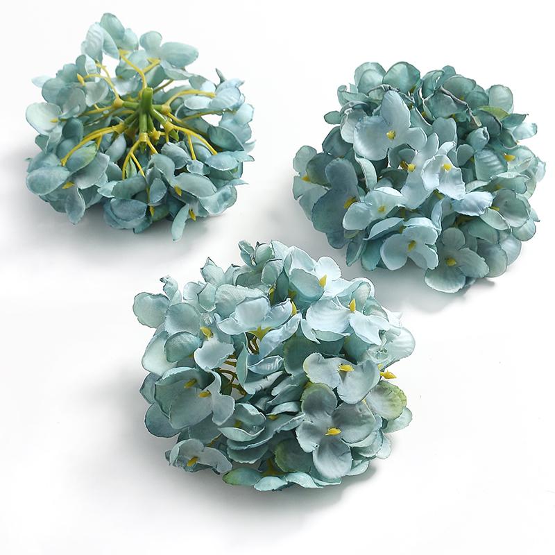 2Pcs Artificial Hydrangea Flowers 10cm Fake Flowers for Home Decor Wedding Marriage Decoration Supplies DIY Wreath Accessories