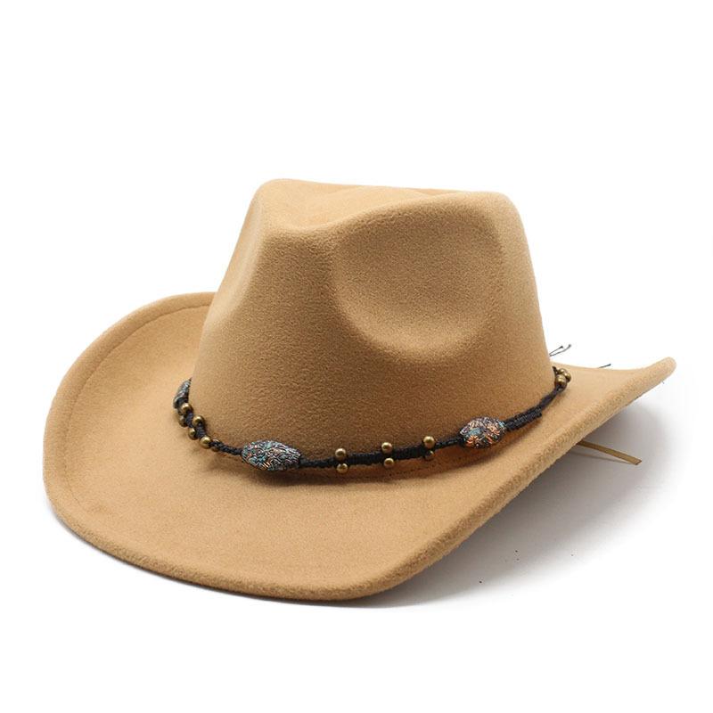 Tibetan Woolen Hat Women'S Versatile British Jazz Top Hat Tourist Mountaineering Western Cowboy Hat Men