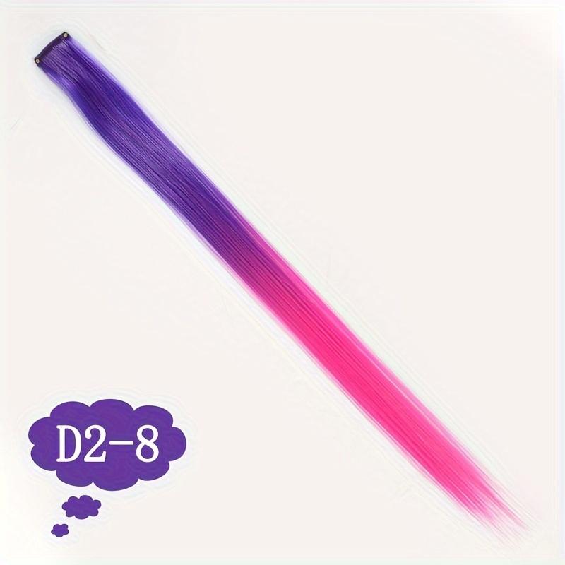 Synthetic Wig Extension 24inch Sparkle Shiny Tinsel Hair Gold Thread Colorful BB Clip Hair Extension