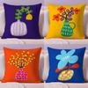 Cartoon Vase Cushion Cover Soft Short Plush Double-Sided Printing Home Decor Machine Washable Pillow Case Gift
