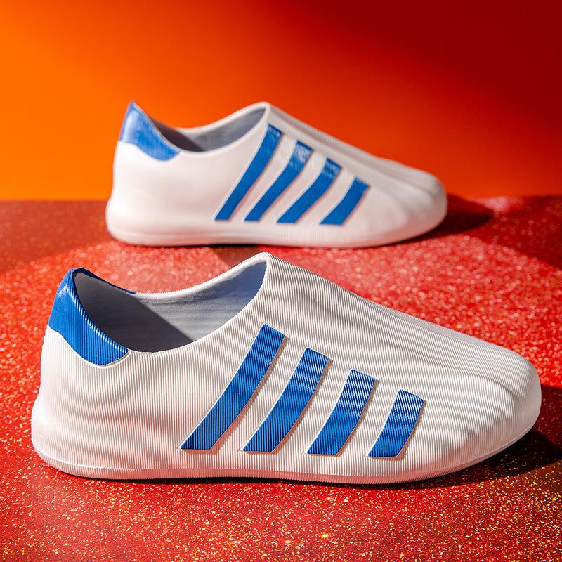 New Women's Summer Rain Shoes Lightweight Couple Outdoor Waterproof Shoes Men's Trend Locomotive Rubber Cover Shoes