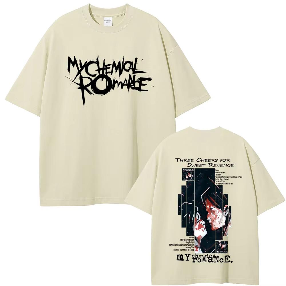 My Chemical Romance album graphics Cotton shirt Men Retro Fashion New Summer Hip hop unisex Short sleeve Loose Tshirt fan gift
