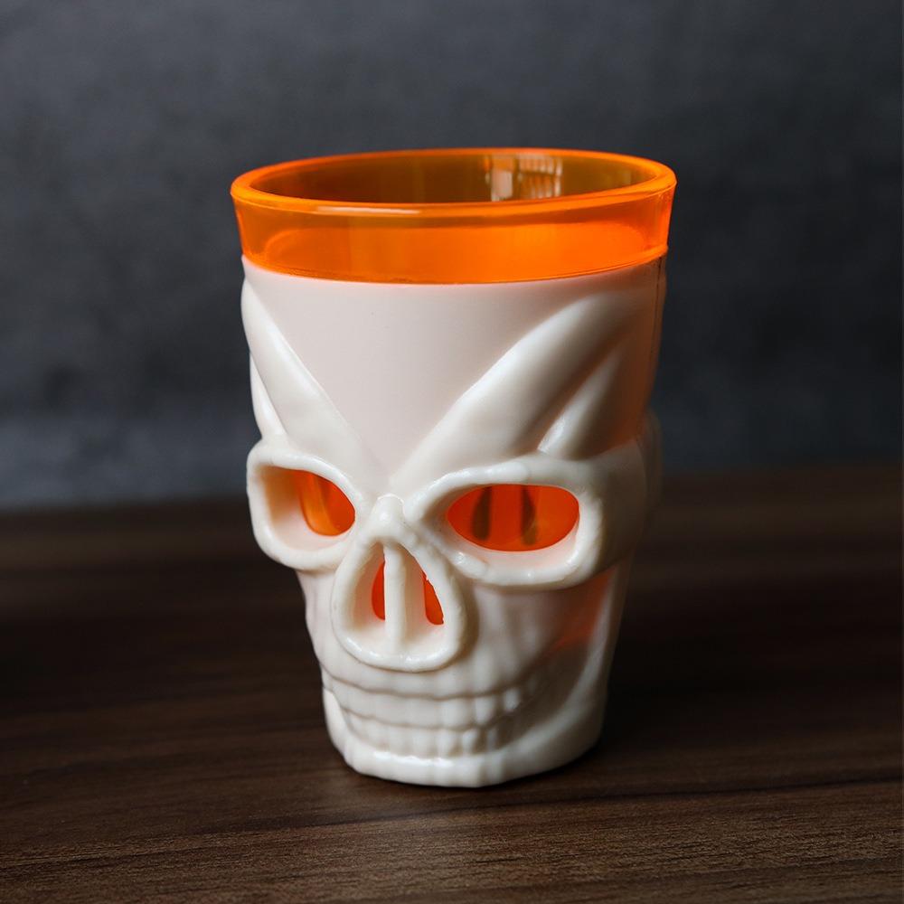Double Layer Design Halloween Glowing Skull Cup Halloween Drinking Cup Entertaining Guests
