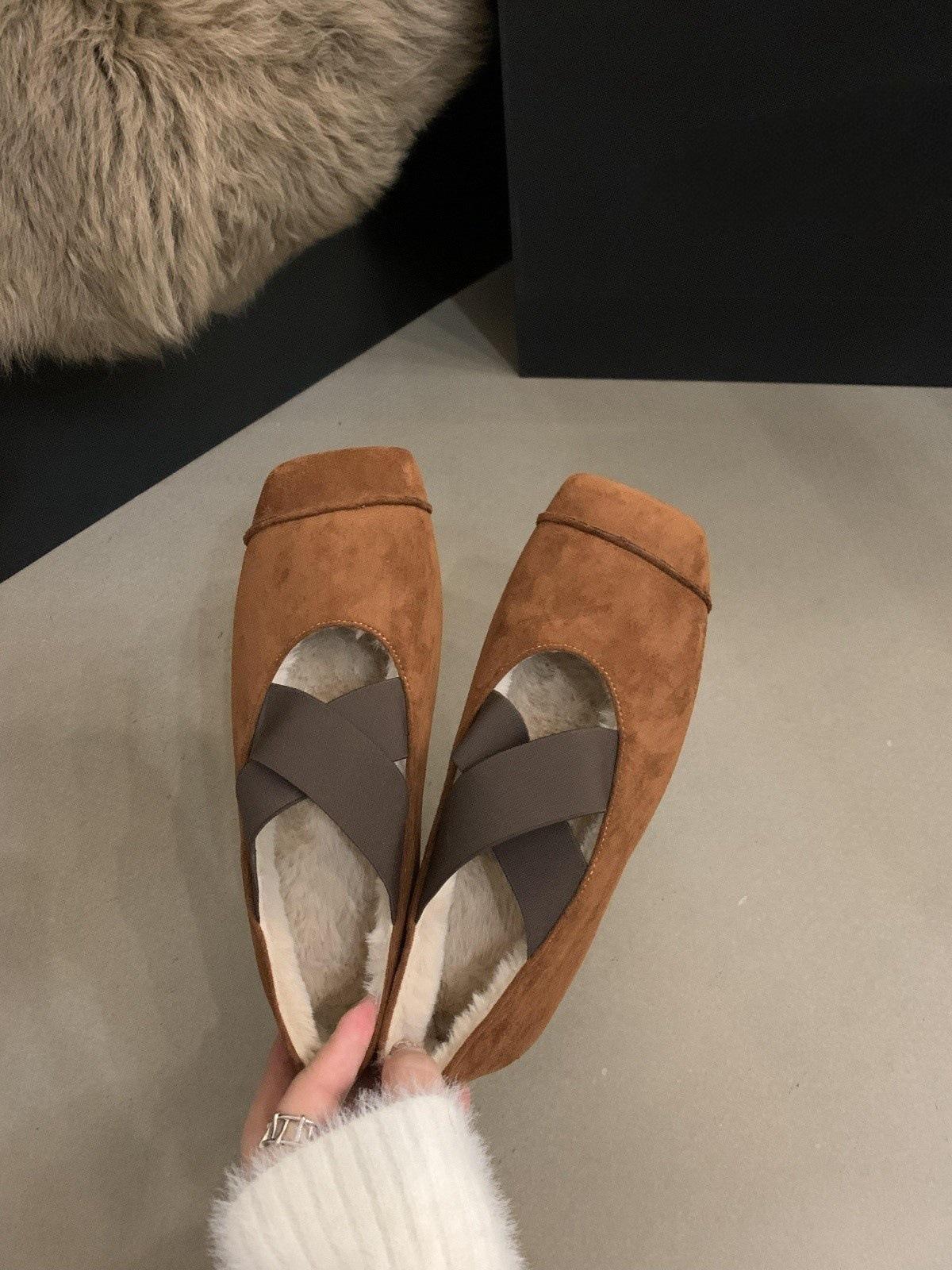 

Обувь Niche Doudou женская зимняя бархатная 2025 новая ретро хлопковая обувь женская плоская обувь Mary Jane single 40