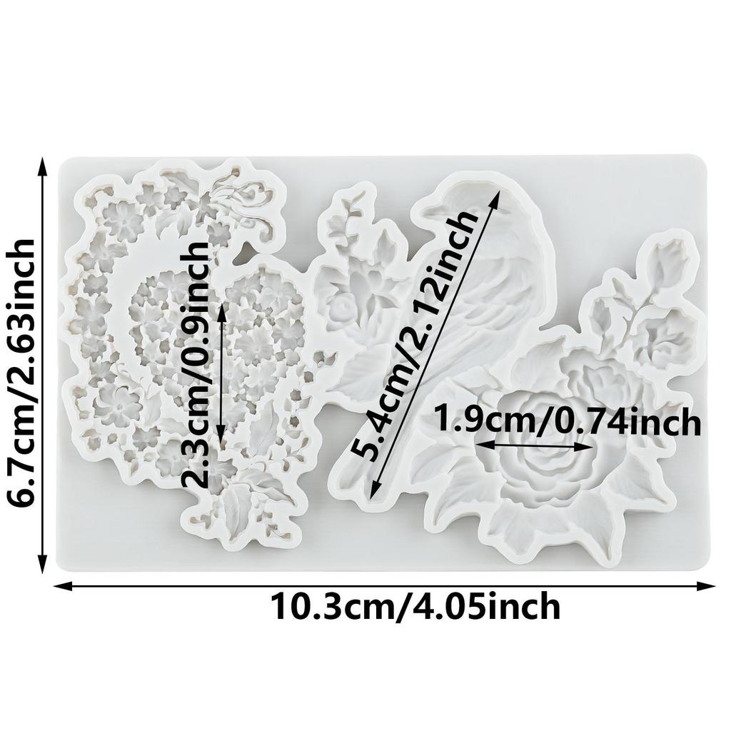 Ptačí silikonové formy Květinová fondánová forma Nástroje na zdobení dortů Topper na cupcake Cukrovinková čokoládová forma na gumpastu
